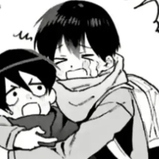 ❄️ 395ac01e Anime, Cartoon, Weinen, Umarmen, Traurigkeit, Freundschaft telegram sticker