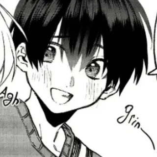 ❄️ 429a4cf1 Agh Grin- Manga, Anime, Junge, Lächeln, Grinsen, Cartoon telegram sticker