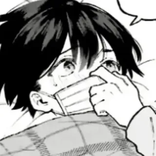 ❄️ 43385e9c Anime, Manga, weinen, traurig, maskiert, krank, erkrankt telegram sticker