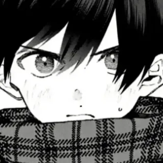 ❄️ eb354ca1 Anime, Manga, Junge, Schal, Schwarzweiß telegram sticker