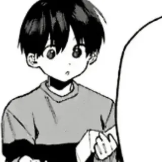 ❄️ f447fb45 Anime, Manga, Junge, Kind, Cartoon, Schwarzweiß telegram sticker