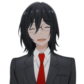 😄 80337786 Anime, Nhân vật, Đàn ông, Kính, Áo vest whatsapp sticker