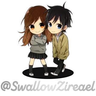 ❤ e0a0450d Anime, Cặp đôi, Chibi, Nhân vật, Dễ thương, Sticker whatsapp sticker