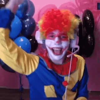 🥳 221723ca ピエロ, コスチューム, メイク, パーティー, お祝い, エンターテイメント, ポートレート telegram sticker