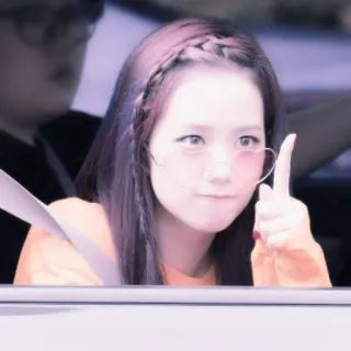 🎀 65e35dc0 mulher, menina, asiática, kpop, óculos coração, retrato, pessoa telegram sticker