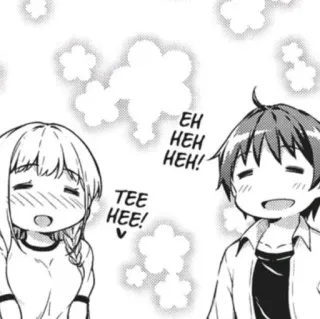 🤤 141233be EH HEH HEH! TEE HEE! Anime, Manga, Cartoni animati, Felice, Sorridendo, Allegro telegram sticker