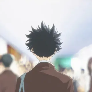 🖤 24b21538 Anime, Personaggio, Vista posteriore, Adolescente, Maschio, Uniforme scolastica telegram sticker