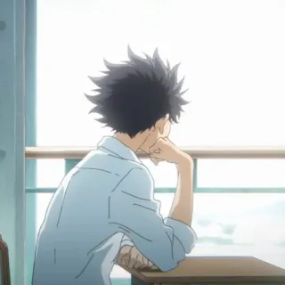 🕊 4b5e0106 Anime, Ragazzo, Triste, Finestra, Sguardo perso telegram sticker