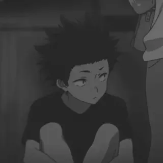 🖤 acb18622 Shoya Ishida A Silent Voice Anime, Personaggio, A Silent Voice, Shoya Ishida, Manga, Triste telegram sticker