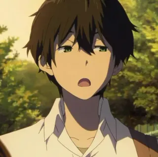 🖤 e5b2c030 anime, personaggio, capelli castani, occhi verdi, ritratto telegram sticker