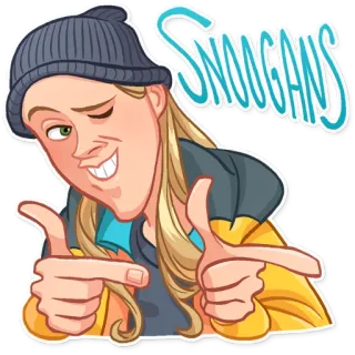 😉 66c11f66 SNOGGANS สน็อกแกนส์, ขยิบตา, ชี้, คน, หมวก, สติกเกอร์ telegram sticker