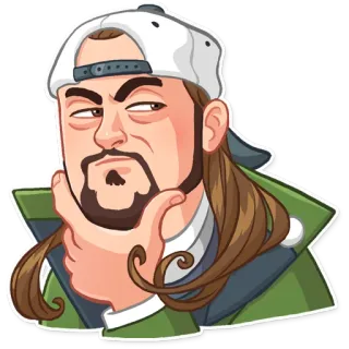 🤔 be91df2f Jay Clerks เจย์, Clerks, คิด, คนขี้ยา, เควิน สมิธ, ภาพยนตร์, ตัวละคร telegram sticker