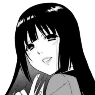 ♣️ 023bf705 Anime, Manga, Fille, Personnage, cheveux noirs, Doigt telegram sticker