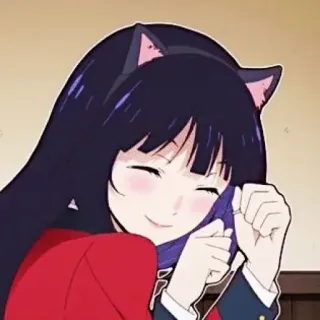 ♣️ 35f15217 animé, oreilles de chat, femme, souriant telegram sticker