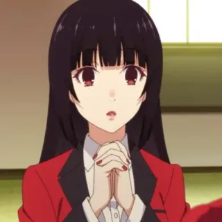 ♣️ 76311b8f Yumeko Jabami Kakegurui Anime, Kakegurui, Yumeko Jabami, veste rouge, fille anime, anime jeu telegram sticker