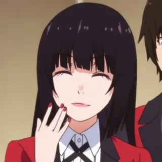 ♣️ c1298d36 Yumeko Jabami Kakegurui Anime, Fille, cheveux noirs, ongles rouges, Kakegurui, Yumeko Jabami telegram sticker
