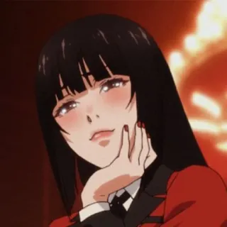 ♣️ f941577b Yumeko Jabami Kakegurui Anime, Kakegurui, Yumeko Jabami, Jeux d'argent, Rouge et noir, Manga telegram sticker