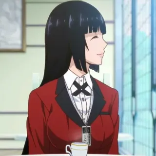 ☕️ 6a604dad Yumeko Jabami Kakegurui 动漫, 狂赌之渊, 蛇喰梦子, 赌博, 校服 telegram sticker
