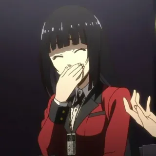 ☕️ 889f45f5 Yumeko Jabami Kakegurui 动漫, 狂赌之渊, 蛇喰梦子, 赌博, 制服, 微笑, 女人 telegram sticker