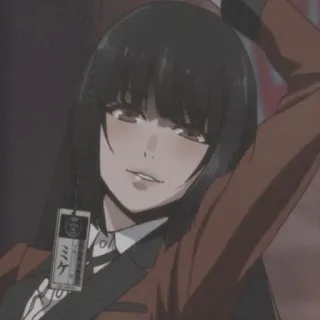 🤑 9bf24d23 Yumeko Jabami Kakegurui ミケ Anime, Mädchen, Brünette, Lächelnd, Karte, Yumeko Jabami, Kakegurui whatsapp sticker