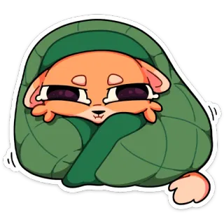 😶 2ace0bea 动物, 卡通, 可爱, 毯子, 困倦, 舒适, 放松 telegram sticker