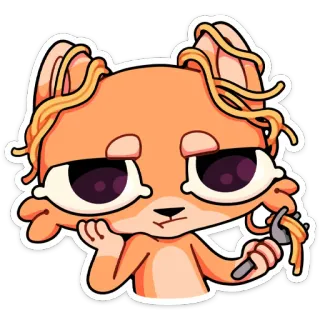 😒 940d45fd 猫, 意大利面, 食物, 面条, 可爱, 卡通, 动物, 异想天开 telegram sticker
