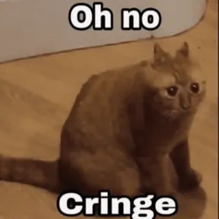 😱 706be7ea Oh no
Cringe gato, vergüenza ajena, meme, gracioso, animal, triste telegram sticker