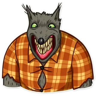 😬 df167f1e 狼, 怪物, 卡通, 狼人, 动物 telegram sticker