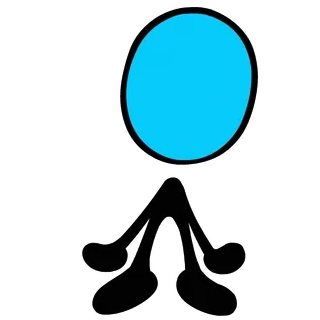 🕺 1b26e0ed 棒人間, 漫画, イラスト, 青, シンプル, キャラクター telegram sticker