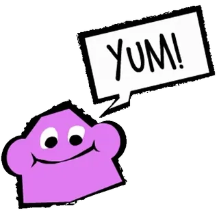 😋 9ff9f7ee YUM! 食べ物, 美味しい, 表情, お腹空いた, 可愛い, 漫画, 幸せ telegram sticker