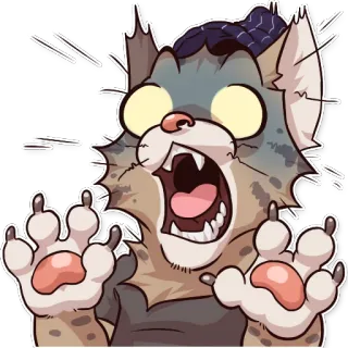 😱 ab4b90dd gato, dibujos animados, asustado, impactado, animal, expresión, peludo telegram sticker