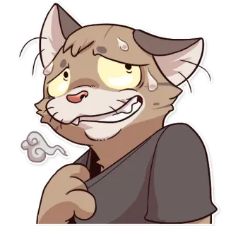 💦 ea82e3d8 gato, sudando, peludo, dibujos animados, animal, preocupado, ansioso telegram sticker