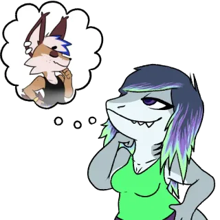 🦈 3ce91278 상어, 수인, 퍼리, 만화, 생각, 판타지, 동물, 캐릭터 telegram sticker