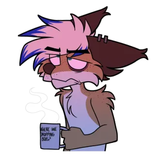 ☕️ 4aff3d87 WHERE WE DROPPING BOIS? 퍼리, 커피, 게임, 졸림, 밈, 만화 telegram sticker