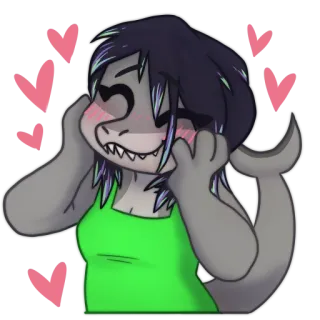 😊 52bcb356 상어, 애니메이션, 귀여운, 하트, 만화, 캐릭터, 일러스트 telegram sticker