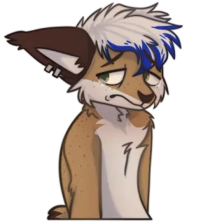 😭 7eb2fdb5 퍼리, 의인화, 슬픈, 만화, 동물, 여우, 울음 telegram sticker