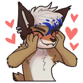 😊 e2ce357f 퍼리, 의인화, 동물, 여우, 사랑, 하트, 만화, 귀여운 telegram sticker