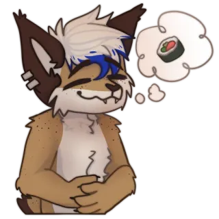 🍖 f9a35a90 퍼리, 수인, 스시, 만화, 행복, 꿈, 음식 telegram sticker