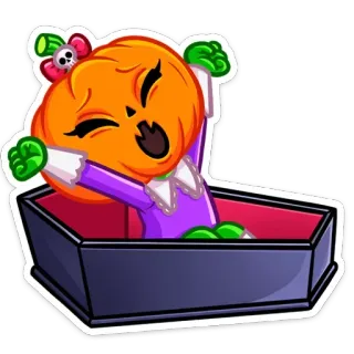 ⚰️ 803960a2 ハロウィン, かぼちゃ, 棺, かわいい, 不気味, ステッカー telegram sticker
