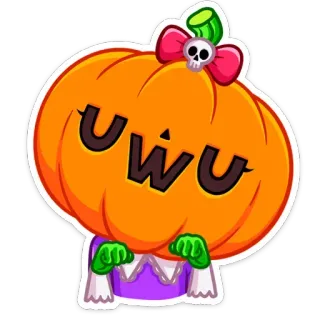 ☺️ b89870f6 uwu カボチャ, ハロウィン, うわ, 可愛い, かわいい, ステッカー, 漫画 telegram sticker