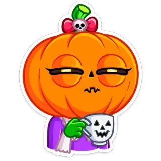 😐 f202b4f0 カボチャ, ハロウィン, 秋, 秋, 怖い, かわいい, ステッカー telegram sticker