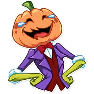 😂 f2948660 かぼちゃ, ハロウィン, 笑い, 漫画, ステッカー, オレンジ telegram sticker