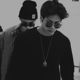 ™ c8413992 mężczyźni, okulary przeciwsłoneczne, czarno-białe, moda, koreański whatsapp sticker