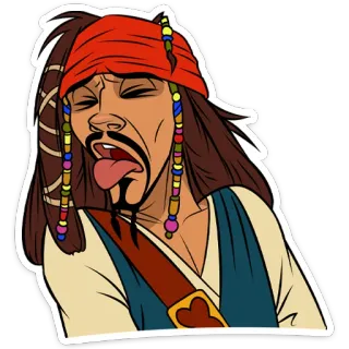 😝 23b903f6 Jack Sparrow Pirates of the Caribbean 해적, 선장, 웃긴, 역겨운, 캐리비안의 해적, 메롱, 캐릭터 whatsapp sticker