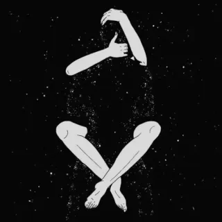 🌌 5354d899 우주, 별, 실루엣, 몸, 추상, 미술, 우주 telegram sticker