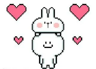 ❤️ bafad6fd 토끼, 하트, 귀여운, 픽셀아트, 만화, 카와이 telegram sticker