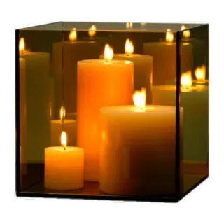 🕯 edb2a36d 양초, 반사, 왁스, 불꽃, 장식, 빛, 거울 telegram sticker