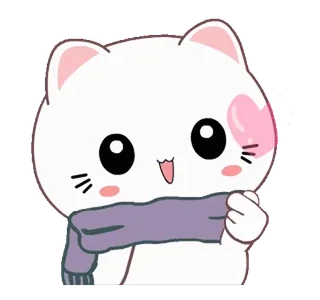 ❤️ 5b87a60b cat, cute, scarf, animal, kawaii, cartoon telegram sticker