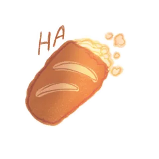 🥖 19e945d9 HA brood, eten, humor, snack, cartoon, grappig telegram sticker
