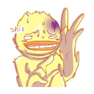 😰 3014d230 shit aanstootgevend, middelvinger, scheldwoord, cartoon eend telegram sticker